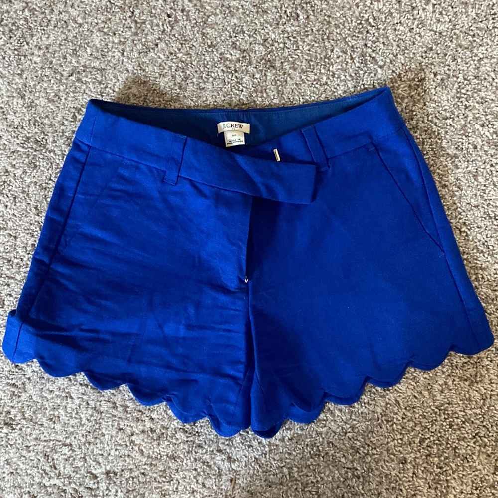 Women’s J Crew 00 Royal Blue Scalloped Shorts